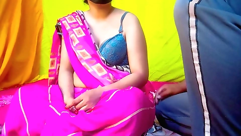 Indian hottie is getting fucked on her back with the boy