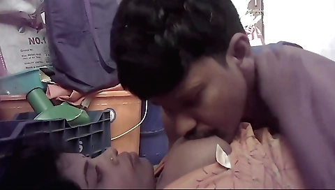 Indian woman has big breasts in front of the webcam video