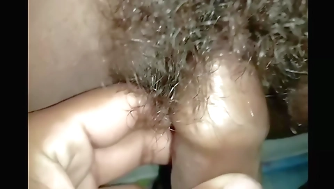 Hairy porn clip with a hot little girl with hairy pussy