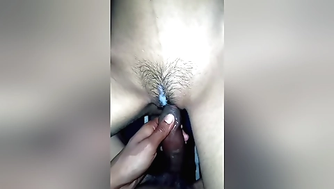 Small dude fucks a hairy bhabhi inside a village bhabhi