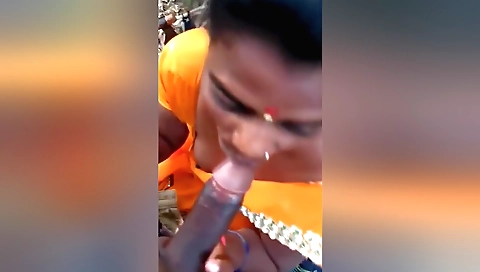 Indian with big tits is getting fucked in the outdoor