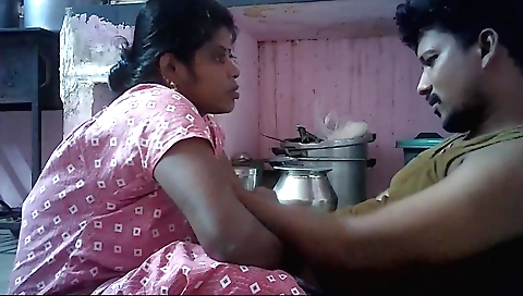 Indian housewife gets kinky with a big black dildo