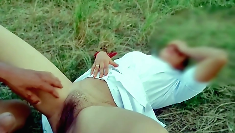 Buxom brunette nurse gets fucked in an outdoor scene