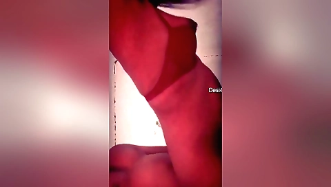 Indian girl is standing on webcam with her husband
