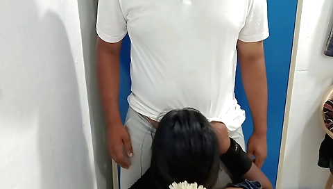Busty brunette amateur with big boobs is getting fucked