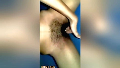 Indian brunette making a homemade video solo video
