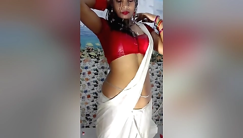 Indian girl in white stockings fucked by her man in shower