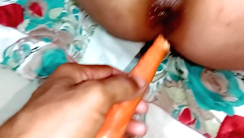Busty woman gets penetrated by a dildo and a cock in POV