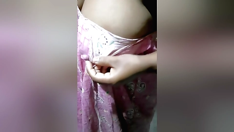 Indian big ass solo amateur in black dress and stockings