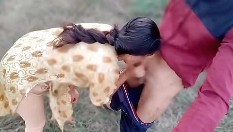 Indian teen randi takes a hot dude's dick in the outdoor