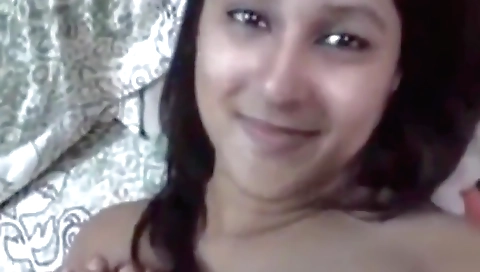 Indian woman with big boobs eats cum before facial