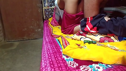 Indian girl with small tits is having fun with a bawdy lad