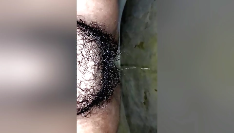 A sexy girl with a nice hairy pussy is getting pipped