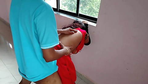 Indian stepmom in sexy dress fucks with her stepson
