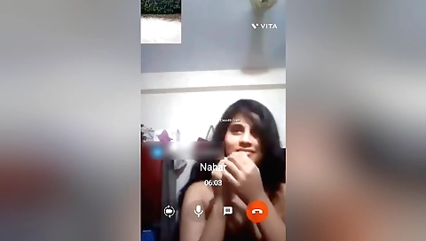 Indian slut rubs her clit with finger in amateur solo