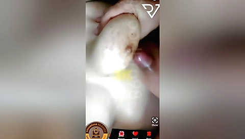 Horny webcam milf shows her big tits and pussy with cumshot
