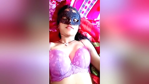 Busty brunette with huge tits shows off in solo porn