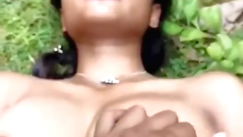 Indian babe fucks in a wooded area and makes you cum hard