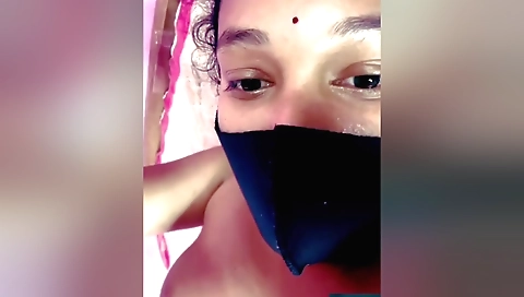 Busty indian brunette babe with hairy pussy solo sex