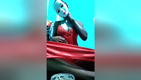 Gorgeous chick makes massage with naked body in home clip