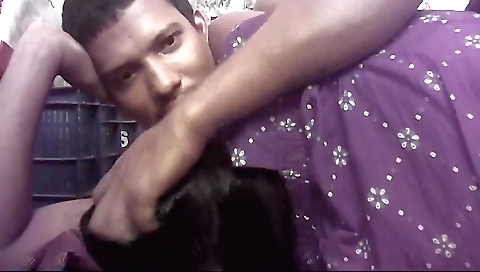 Indian girl rubs her ass and her tits while sucking