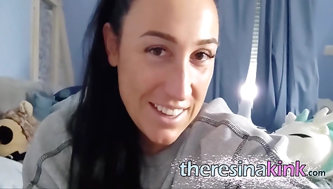 Gorgeous brunette with small tits plays with her toys