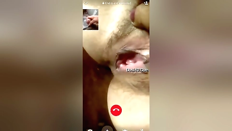 Indian chick with natural tits is fingered and rubbed on webcam