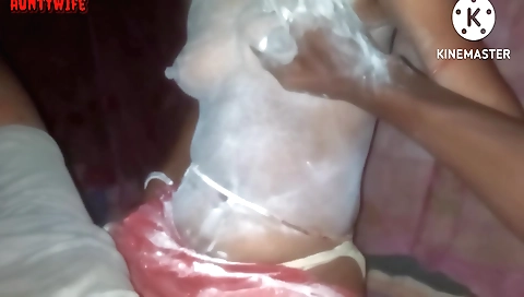 Indian girl with huge boobs and nice ass has her pussy
