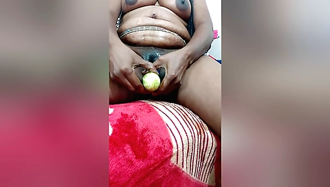 Girl plays with a toy and gets a creampie on her body