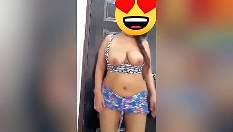Horny brunette stepsister masturbates hard 14-year-old