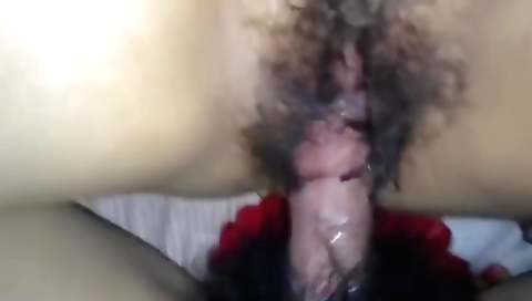 Indian girl with hairy pussy fucks and masturbates