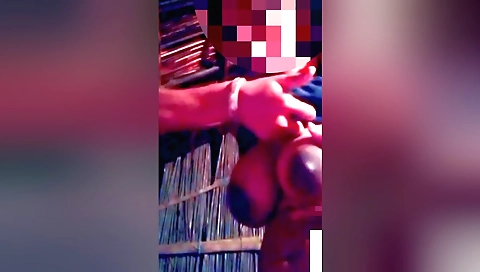 Big boobs brunette calls her husband to chat about work