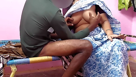 Indian busty brunette babe with large tits and ass