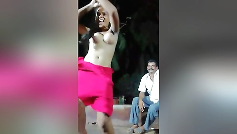 Sexy amateur brunette in public dancing and riding
