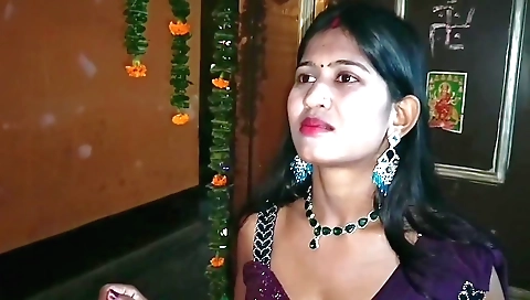 Indian babe in a sexy white dress cums after a passionate ride