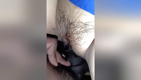 Sexy teen 18+ with hairy pussy and her boyfriend 18+ fucking