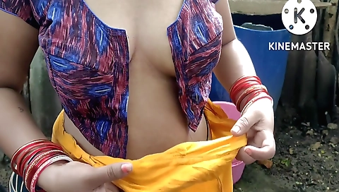 Indian beauty in bikini and white panties with big boobs