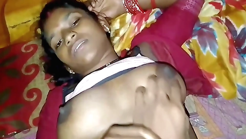 Amateur brunette girl with nice tits pressed by her lover
