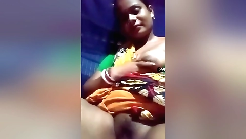 Indian hairy bhabdi in a solo video with big boobs