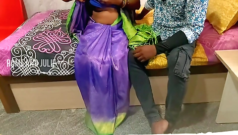 Indian teen stepmom and stepson have fun with a sexy stepdad