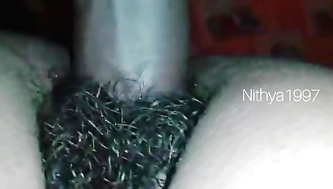 Indian girl enjoys her husband's big cock inside her hairy body