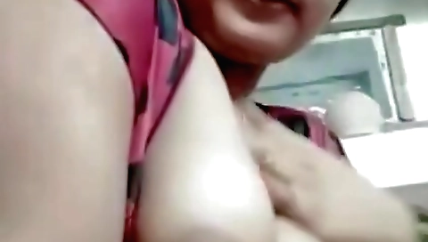 Chubby brunette shows off her body in amateur solo video