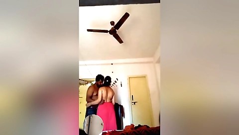 Brunette in black stockings caught cheating by a webcam