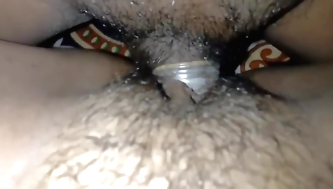 Hairy girl and her boyfriend have some kinky sex on the bed