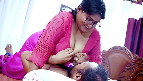 Indian doctor takes care of a sick patient with massage