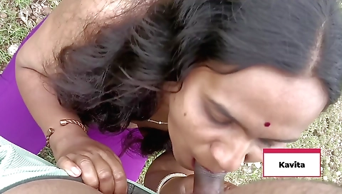 Indian girl sucking a dick in the jungle in hot porn